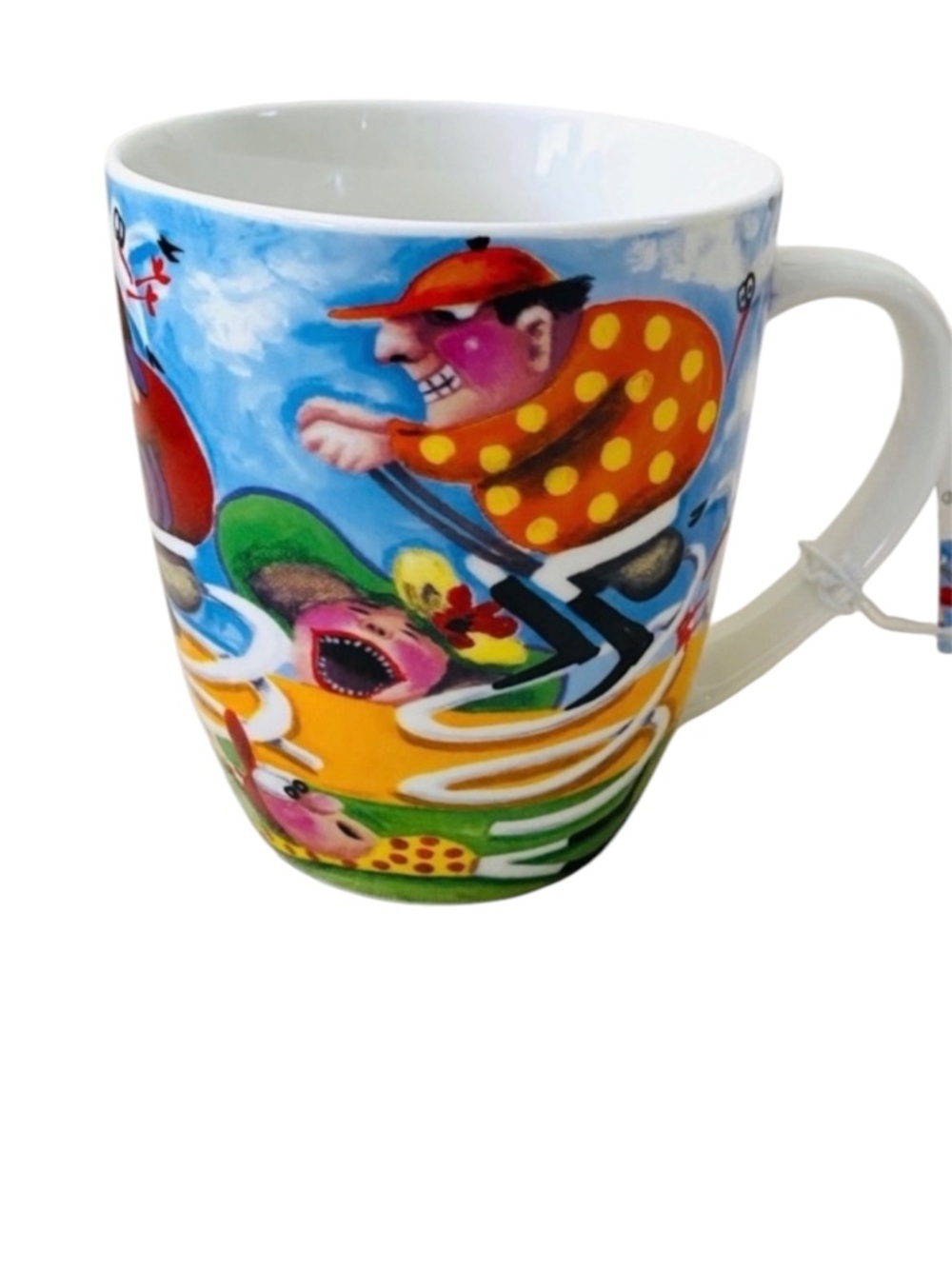 MAXWELL & WILLIAMS MUG DESIGNED BY SUE JANSON SPRING RACING 2008 PORCELAIN